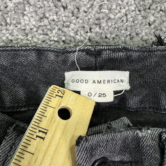 Good American Jeans Womens 0/25 Gray Ankle Stretch Denim Charcoal Casual City - Picture 3 of 10